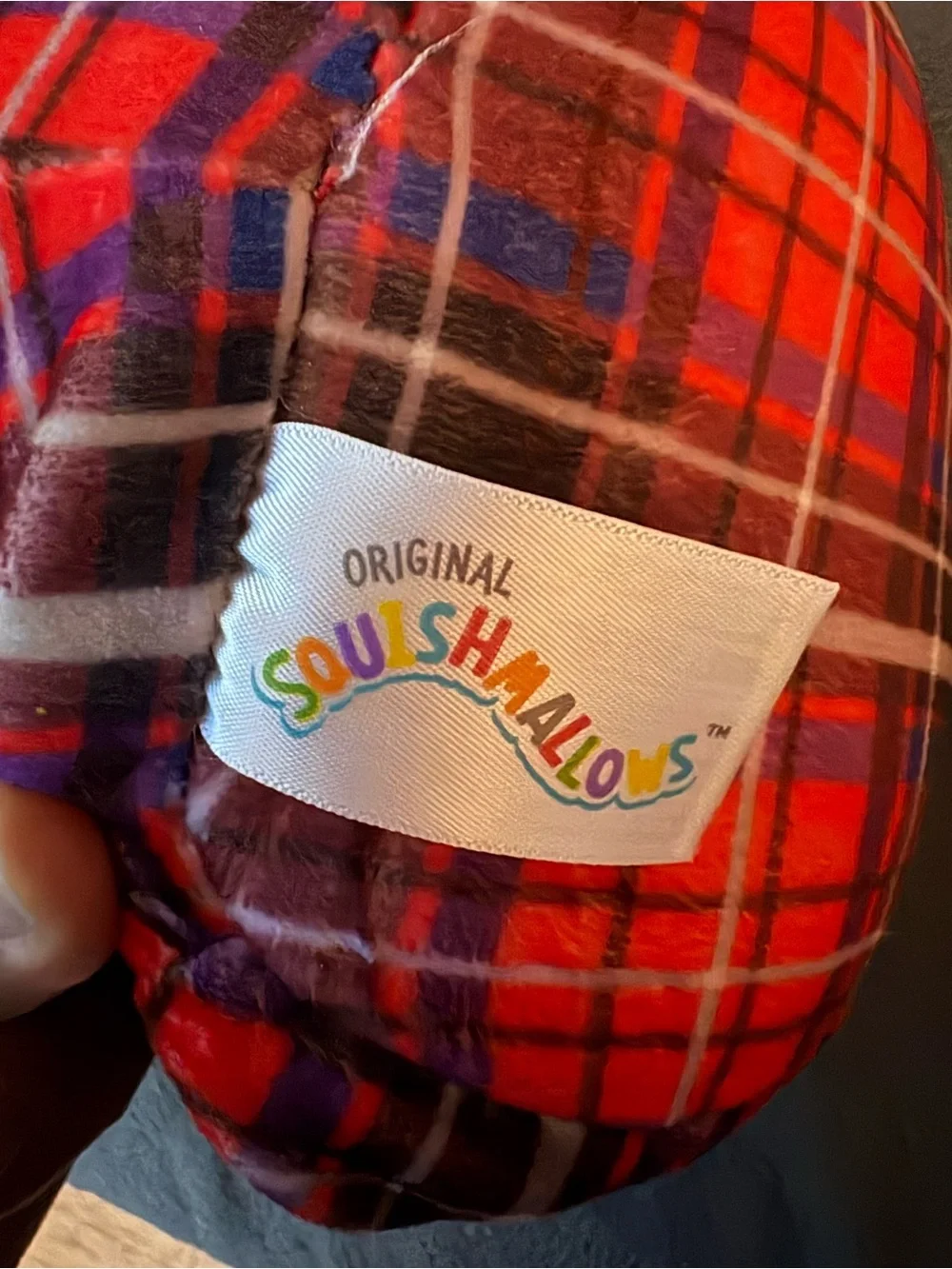 SQUISHMALLOWS - Kids Plush Cow Coin Purse - Red Plaid